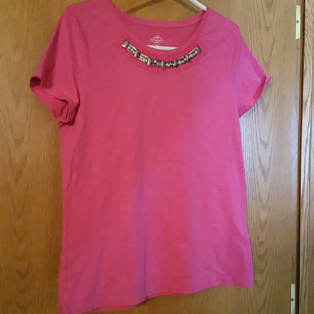 Embellished Hot Pink Tshirt